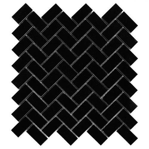 Dunin Black&White Pure Black Herringbone 48 305x305