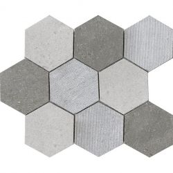 Lantic Colonial World Hexagon Texture Grey 30,5x26,5